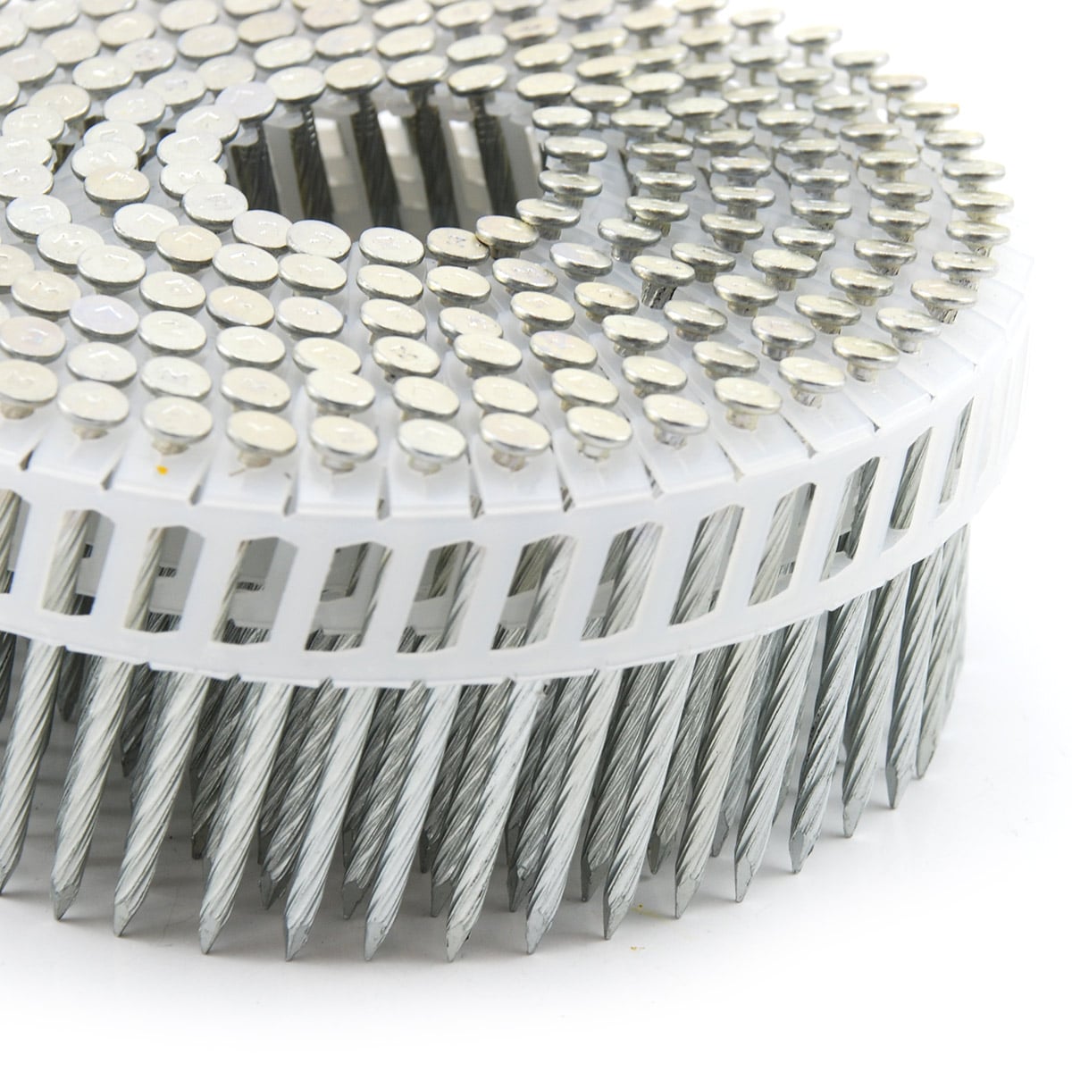 Clou dans une bobine d’acier FAP (lien plastique)