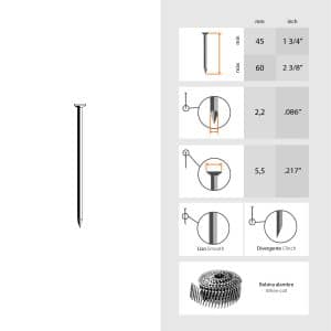 Clous en bobine de fil Ø 2,2 jumbo
